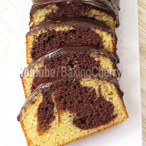 Vanilla Chocolate Marble Cake Baking Cherry