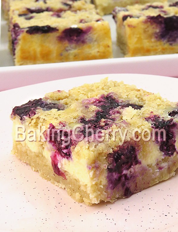 Gluten-Free Blueberry Cheesecake Bars - Baking Cherry